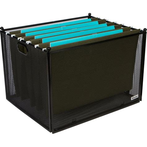 metal file box for 11 x 17 folders|Mesh Hanging File Box Black .